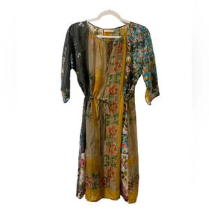 Johnny Was Sheer Tunic Dress 100% Silk Floral XS XSmall